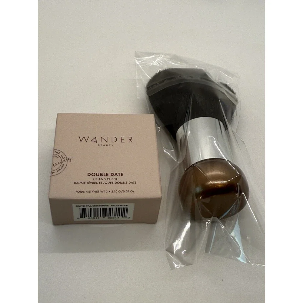 Wander Beauty Double Date Lip Cheek Duo Suite Talker/Swipe 2.10g NIB, Face Brush